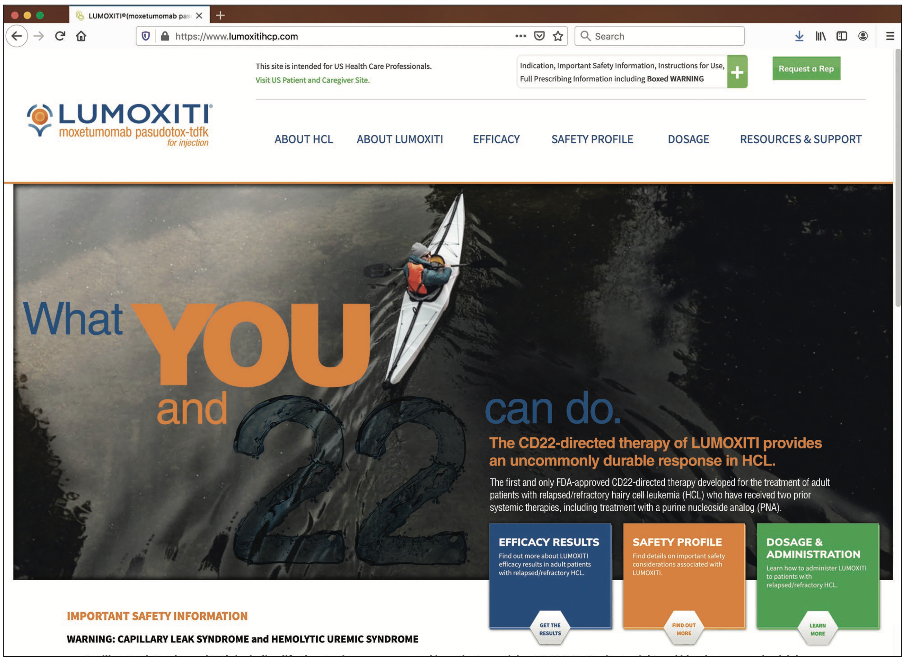 Lumoxiti website